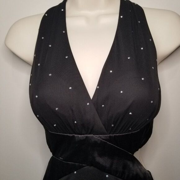 Small Morgan & Co Black Criss Cross Bodycon with studs - Picture 3 of 8